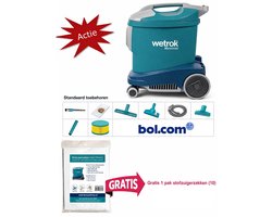 Wetrok Comfort 11 COMPLEET PAKKET, Krachtige Zuigkracht, Professionele Stofzuiger – 900W – Zeer Stil (56 dB) – 12 m Kabel – Industriële Stofzuiger – Incl. 10 gratis stofzuigerzakken
