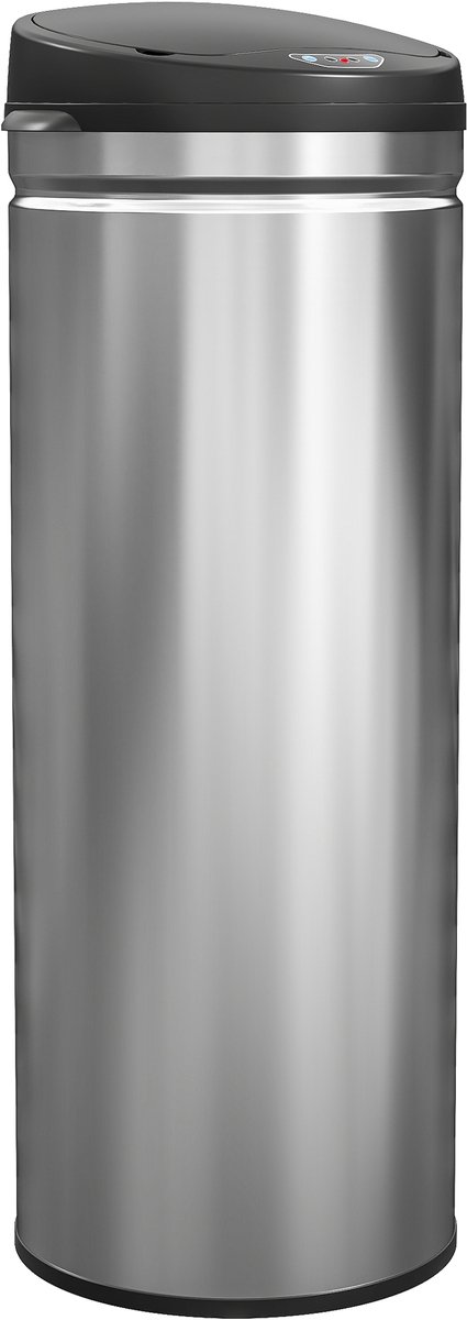 Killogood Sensorgestuurde afvalbak van 50 liter met softclose-functie - gemaakt van contactloos roestvrij staal - geschikt voor hygiënische keukens en kantoren - zilverkleurig.
