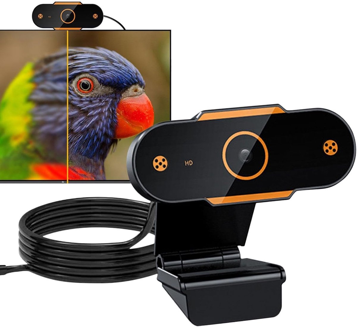 PC Camera - USB Webcam - Videogesprekken - Automatische Focus - 1080p Resolutie - Zwart