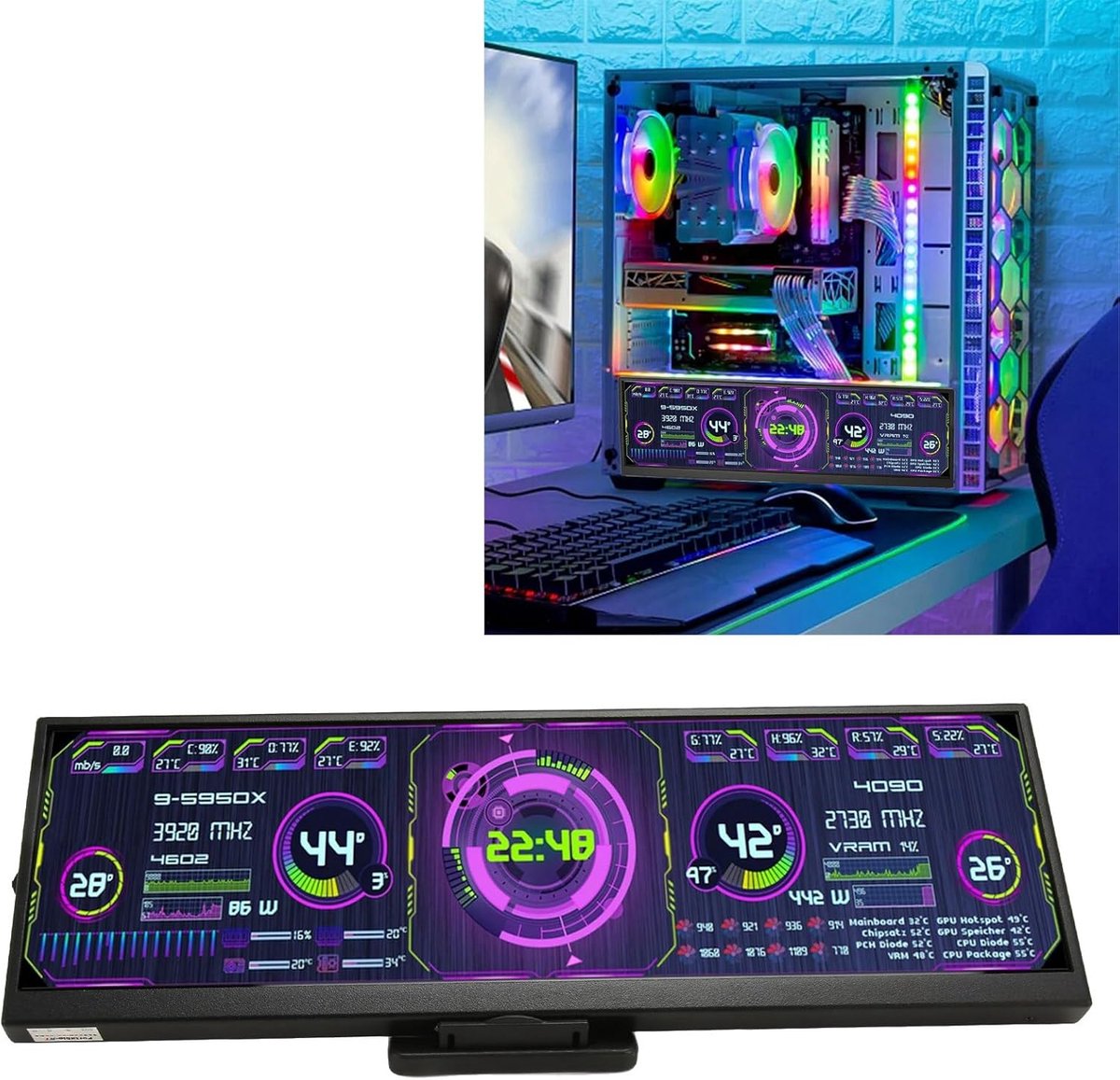 Draagbare Monitor - Extra Scherm - Systeembewaking - 120Hz 4K IPS - 127 Inch - Zwart