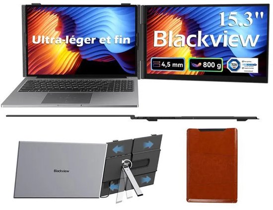 15,3″ Blackview SCM8 draagbaar FHD 1920×1200 IPS scherm 100% sRGB USB-C HDMI laptop monitor extender