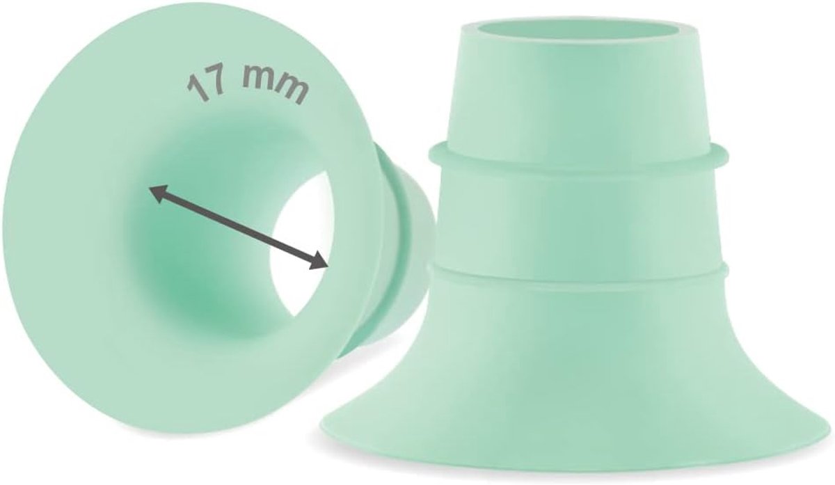 Borstkolf Inzetstukken - Fles Inzetstukken - Borstvoeding Vereenvoudigen - Verkleint Schild Maat - 17 mm - Groen