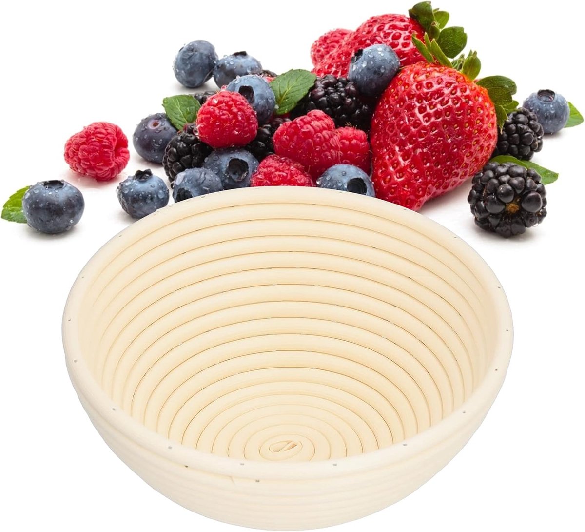 Broodrijsmand - Zuurdesem mand - Brood bakken - Wasbaar ontwerp - 20 x 8 cm - Beige