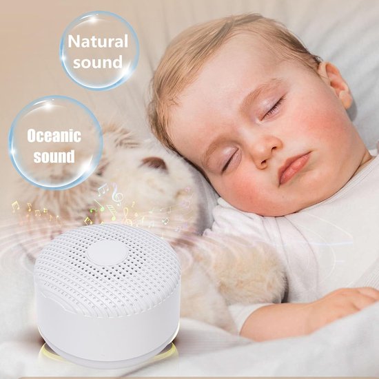 Geluidsmachine Nachtlampje - Slaapmachine Baby - Rustgevende Slaap - 12 Natuurlijke Geluiden - Compact Draagbaar - Wit — afbeelding 4