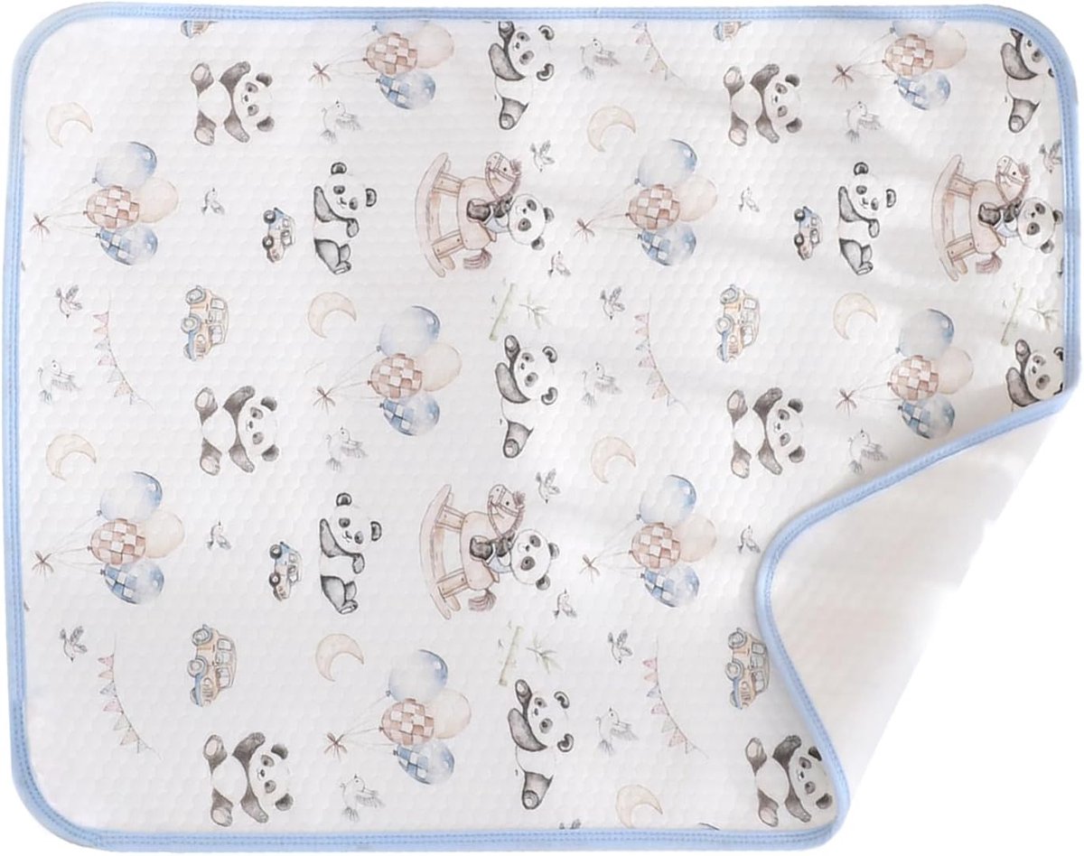 Verschoonmatje Voering - Luier Verschoonhoes - Baby Verzorging - Waterdicht Ademend - 70x50cm - Panda