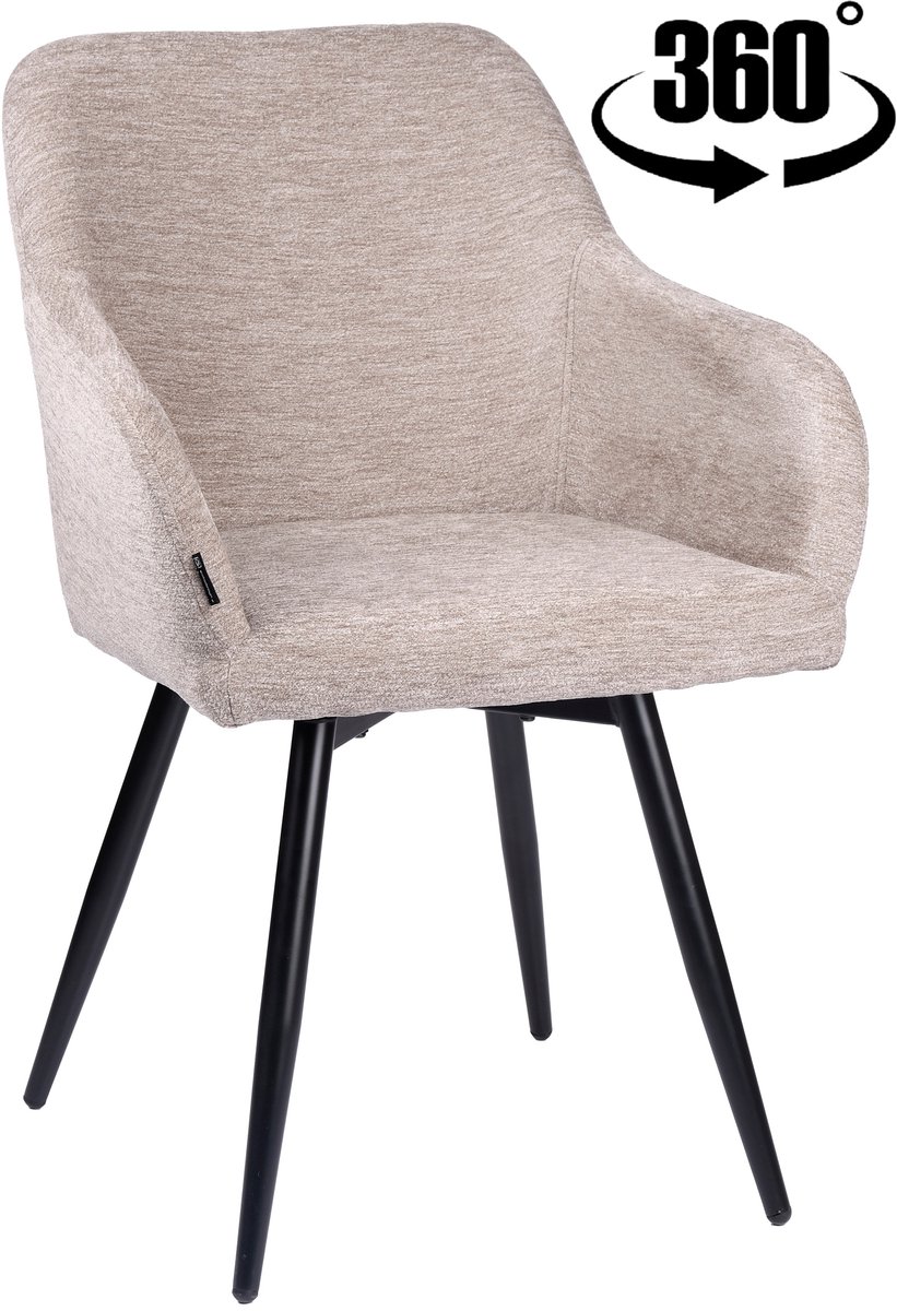 ExitoDesign ESMO - Bureaustoel - Beigekleurig - Stoffen Bekleding - 360° Draaibaar
