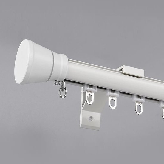 Foto: Gordijnrail muurbevestiging douchegordijnstang glad glijden snijdbaar 3 meter wit