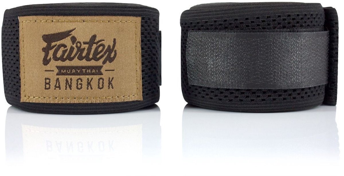 Fairtex HW4 Serie - Boksbandages - Zwart - 450cm - Elastaan