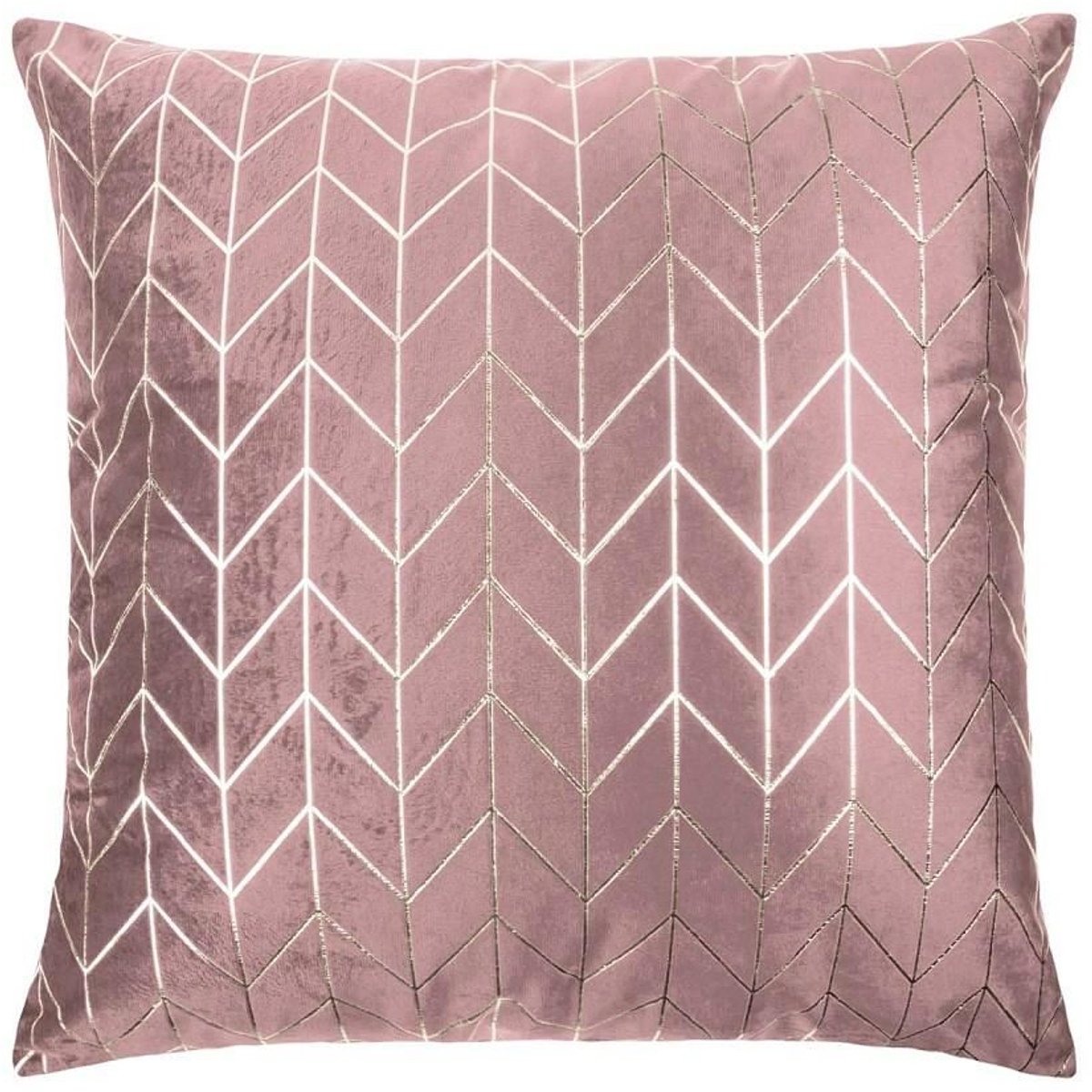 Spod Igły i Nitki - Velvet Kussensloop - 45x45cm - Pudroze - Gouden Zigzag