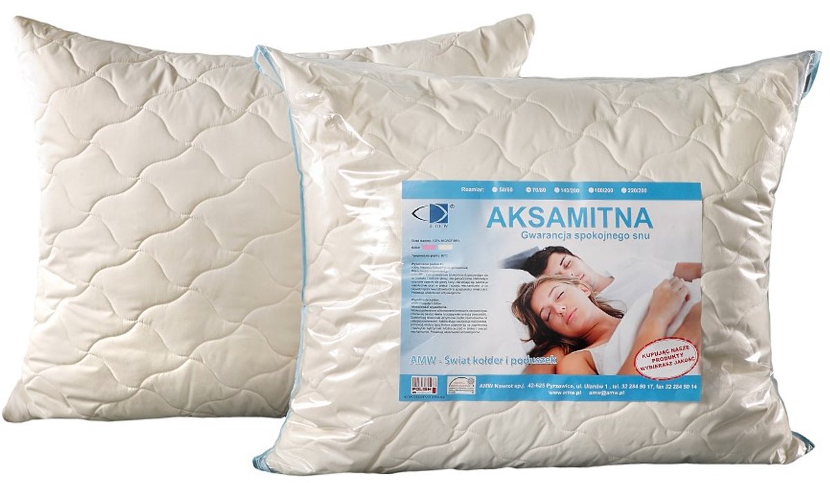 AMW Aksamitna Serie - Antiallergische Kussen - 50x60cm - Ritssluiting - Ecru - Microvezel