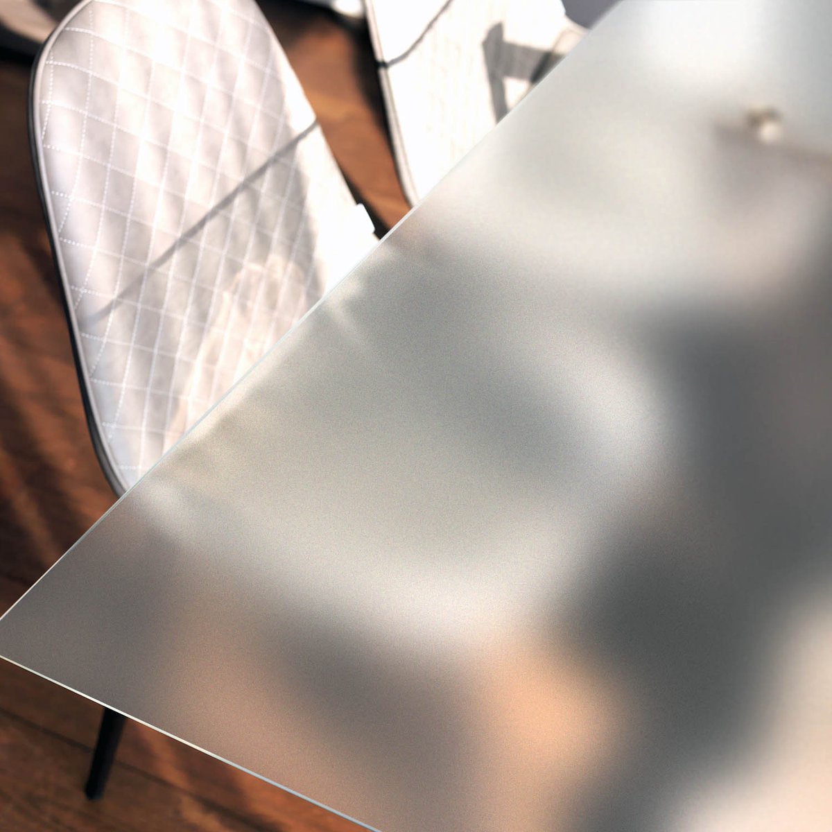 Coloray Tafelblad Melkglas - Rechthoekig Tafelblad Mat Glas - 100x50 cm - Gesatineerd Glas