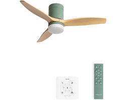 CREATE - Stille 40W plafondventilator met technische ABS bladen in verschillende maten - S - Met licht - Controller voor wandmontage - WIND CALM