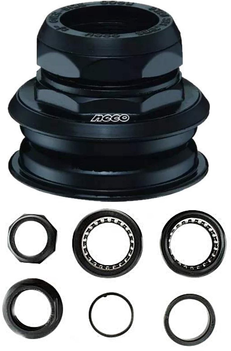 Neco H128 - Halfgeïntegreerde Headset - Zwart - Gekartelde Buis 28,6mm - Staal