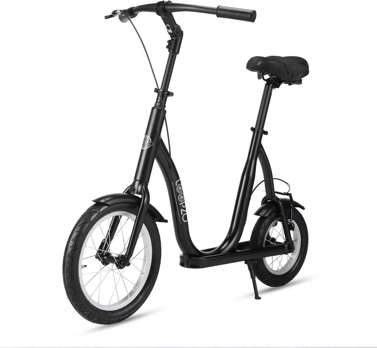 Loopzo - Loopfiets volwassenen - Lage Instap - Stabiel & Comfortabel - Verstelbaar - Tot 120 kg- Loophulp - Loopfiets volwassenen gehandicapt - Loopfiets voor volwassenen - Step volwassenen luchtbanden - Step met zadel - Ouderen