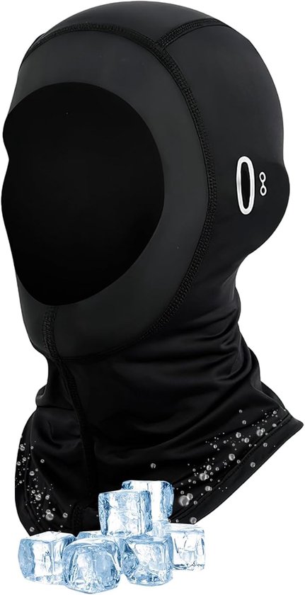 Zomerse bivakmuts voor heren en dames, extreem winddicht skimasker, elastisch, uv-bescherming, ademend gezichtsmasker met brilgaten, voor outdoor, sport, fietsen, motorrijden, zwart, zwart, L