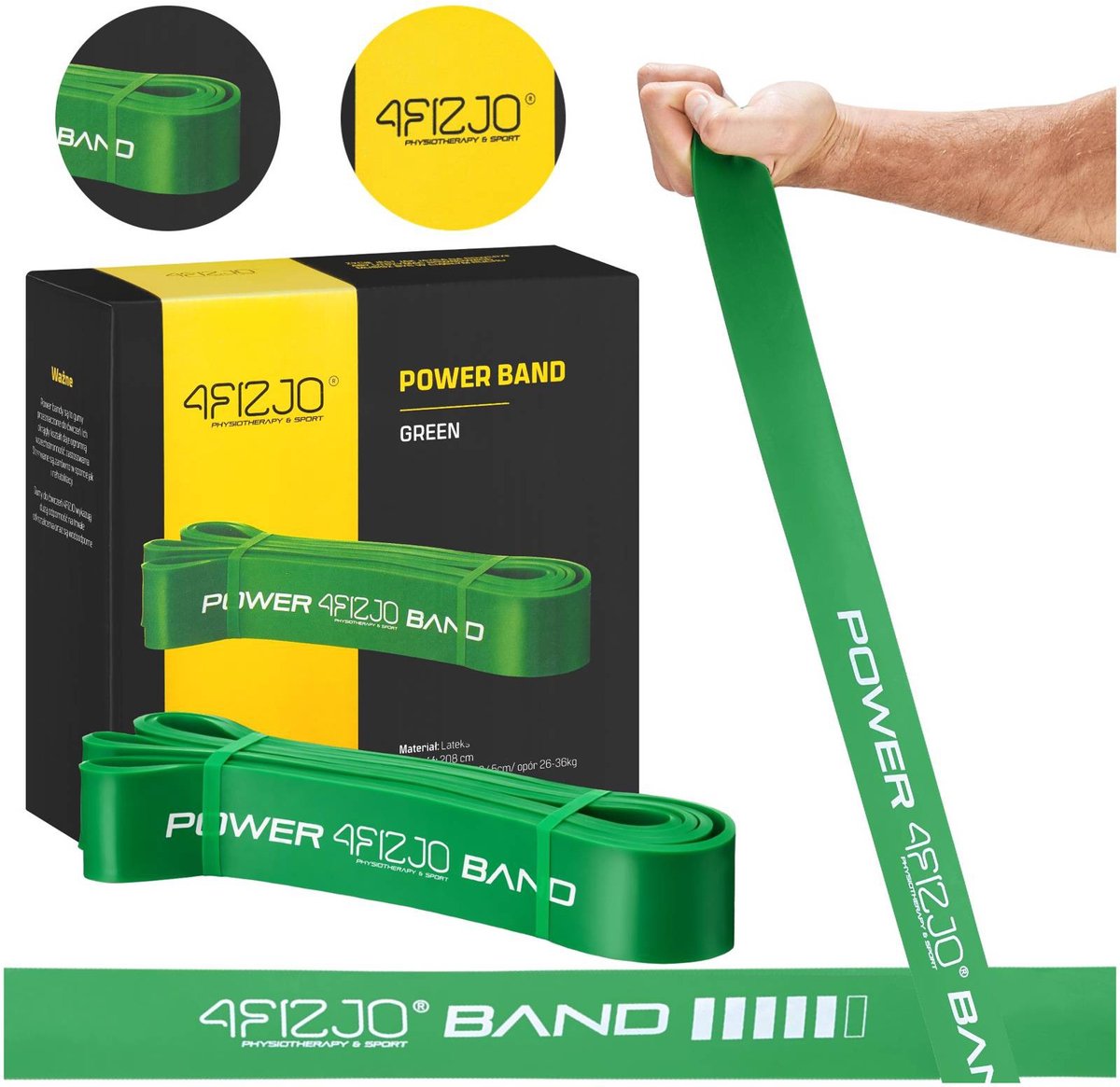 4Fizjo Power Band - Weerstandsband - Groen - 26-36 kg