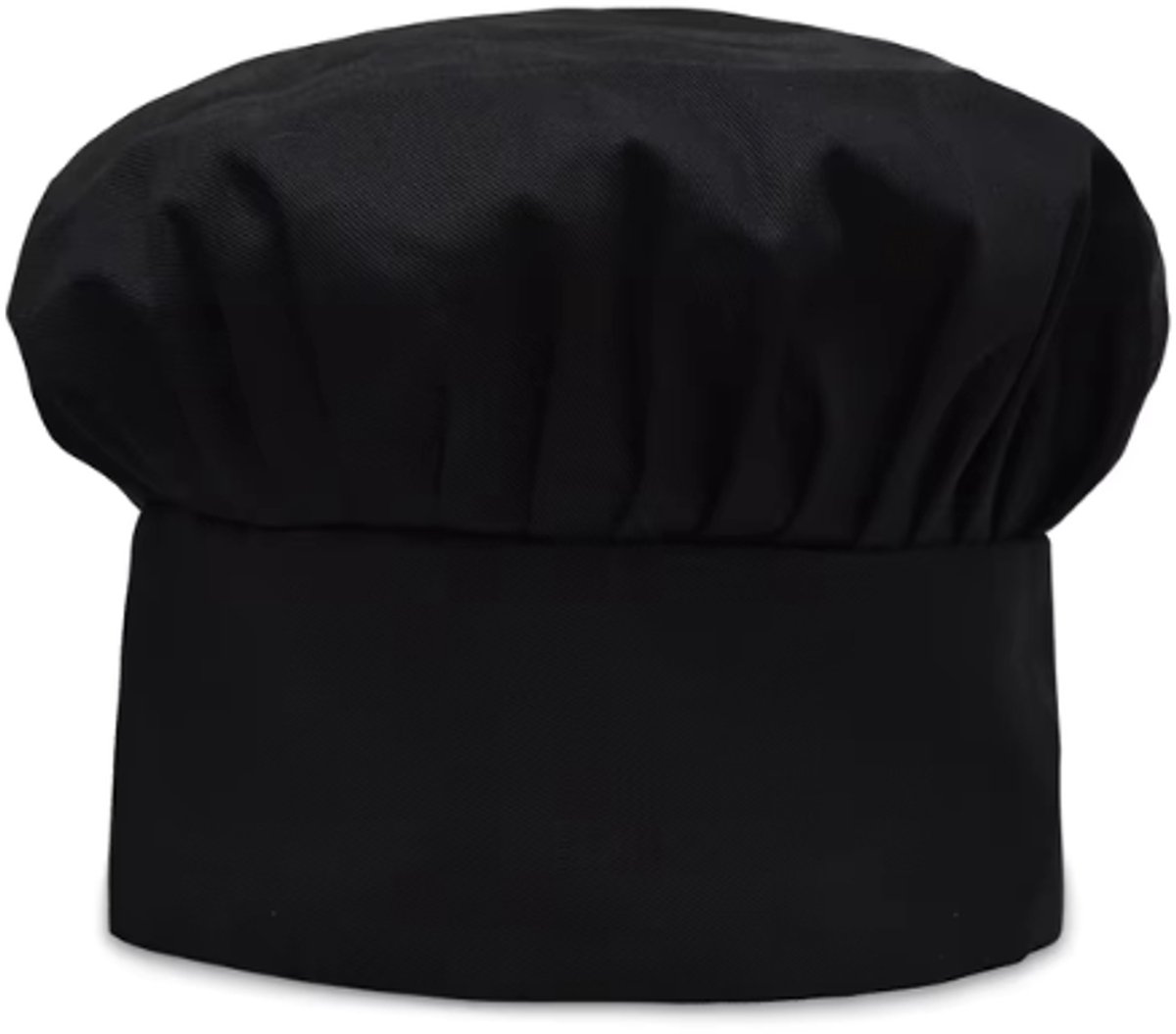 Koksmuts – Zwart – Elastische Koks Muts – Comfortabele Chef Hoed – Keukenmuts voor Horeca & Thuisgebruik – Ademend & Wasbaar – Unisex Koks Accessoire