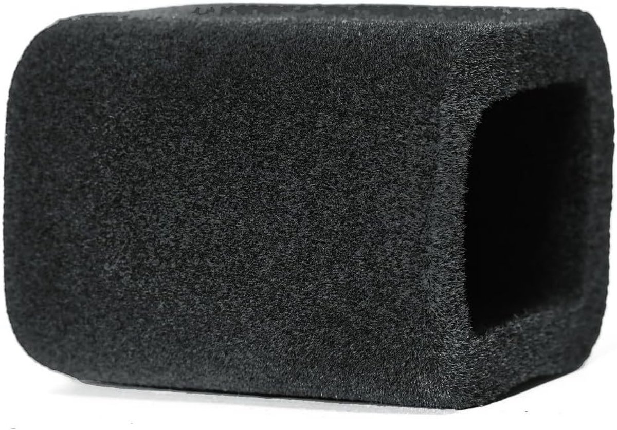 Microfoon Windkap - Schuimhoes - Opname Kwaliteit - Geluidsreductie - 10x10x2cm - Zwart