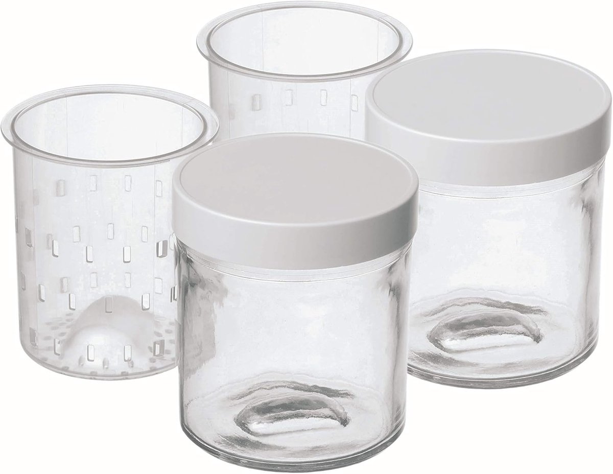 Kaaspotten - Yoghurt potten - Zelfgemaakte Yoghurt - Magnetron Vaatwasserbestendig - 2x 250ml - Transparant