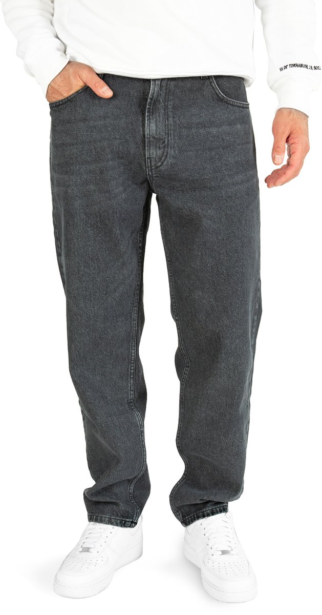 WOTEGA Heren Jeans Thor – Loose Fit – Denim – Donkergrijs – 5-pocket