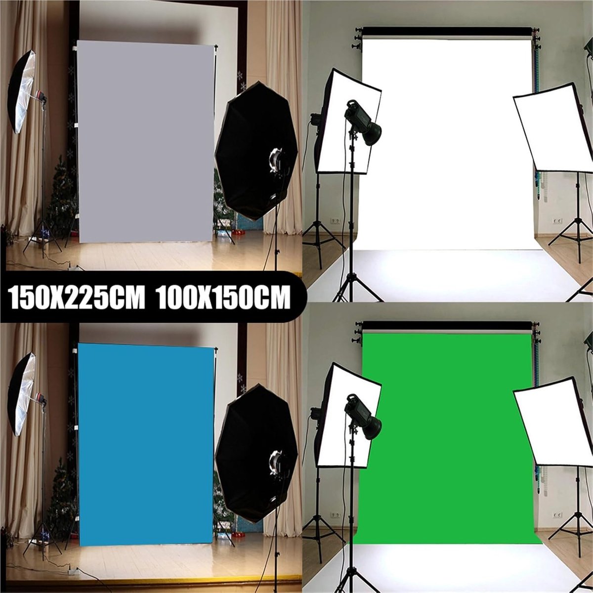 Fotografie Achtergrond - Studio Doek - Video Producten - Effen Kleur - 100x150cm - Blauw