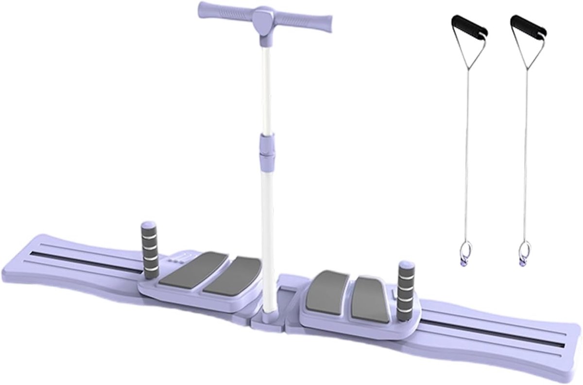 Pilatesbord Thuistraining - Fitnessapparaat Buikspieren - Lichaamsvorming - Geluidsarme Beweging - 75 cm - Lila