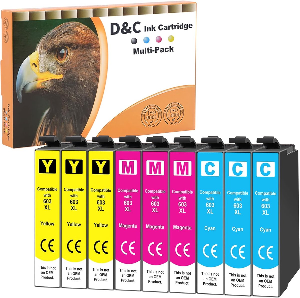 Inktcartridges Set - Printerinkt Navulling - Thuisprinten Kantoor - Hoge Capaciteit XL - 3 Cyaan 3 Magenta - 3 Geel
