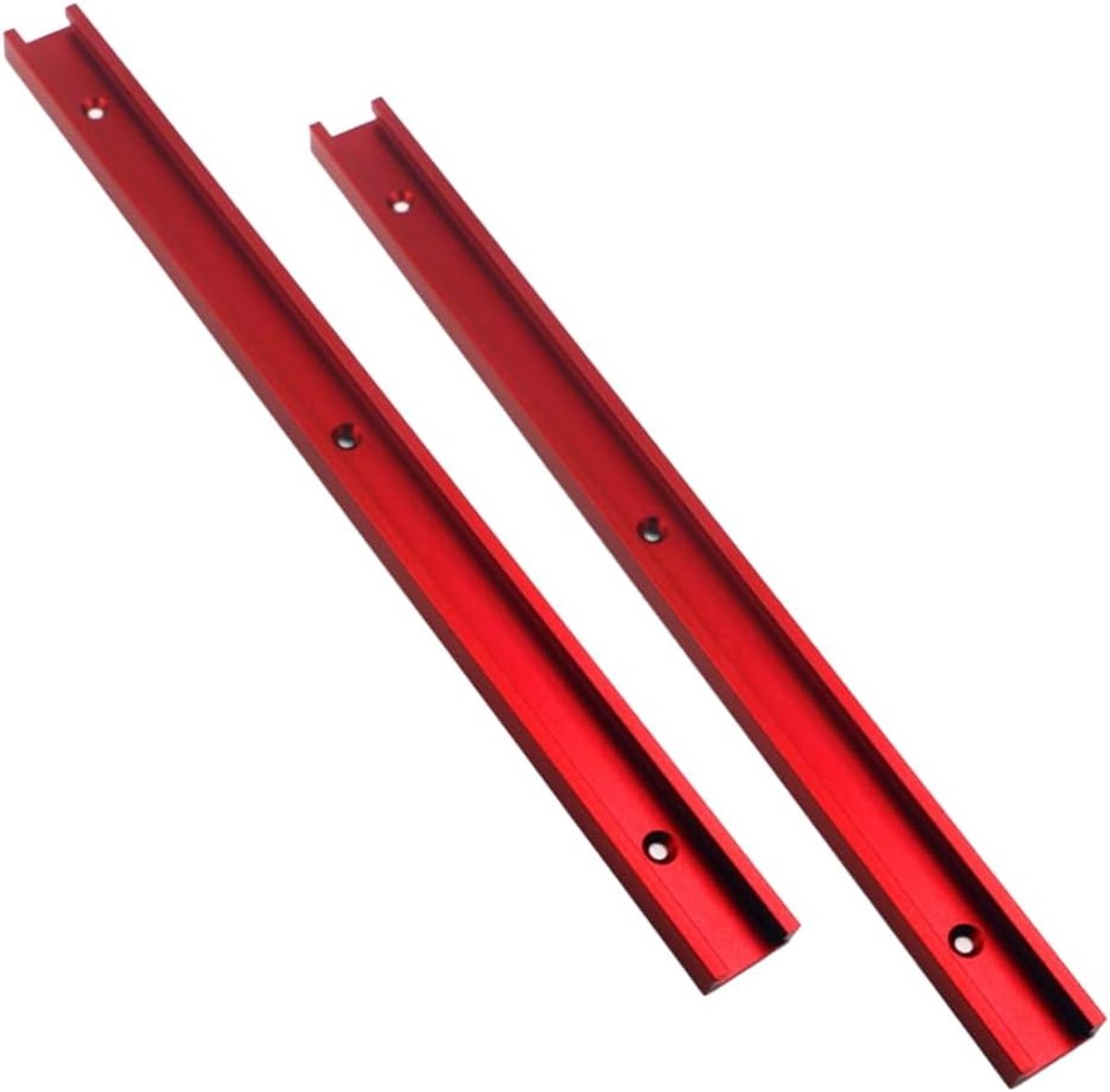 Aluminium T-Track - Universele Profielrail - Werkbank Assemblage - Dubbele Snede Ontwerp - 400mm Lengte - Rood
