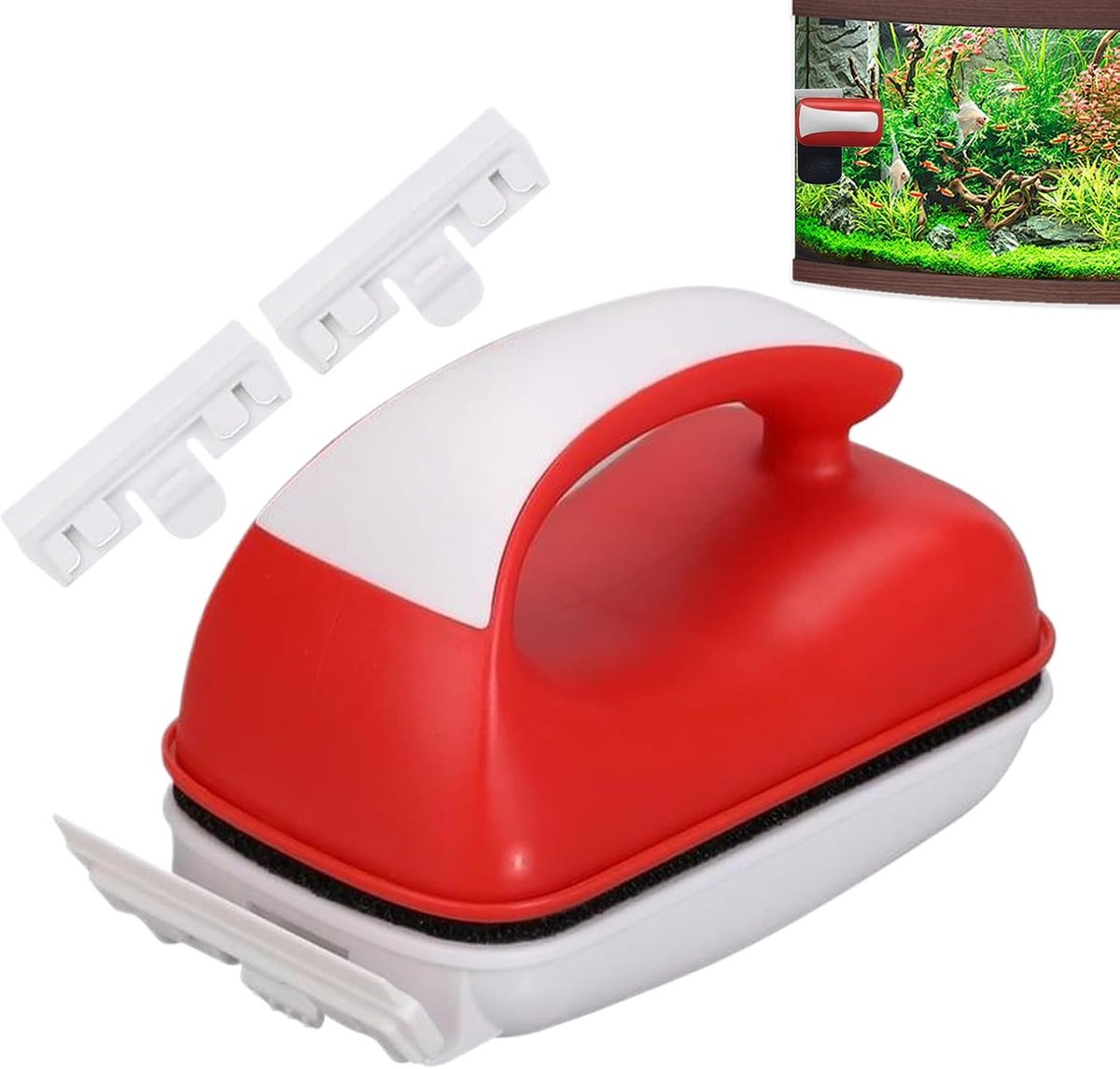 Magnetische Aquariumreiniger - Algen Schraper Magneet - Aquarium Onderhoud - Dubbelzijdig Reinigingssysteem - 9x5cm tot 14x7cm