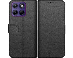 Cazy hoesje geschikt voor Motorola Edge 70 Fusion Hoesje met Pasjeshouder - Bookcase Classic - Zwart