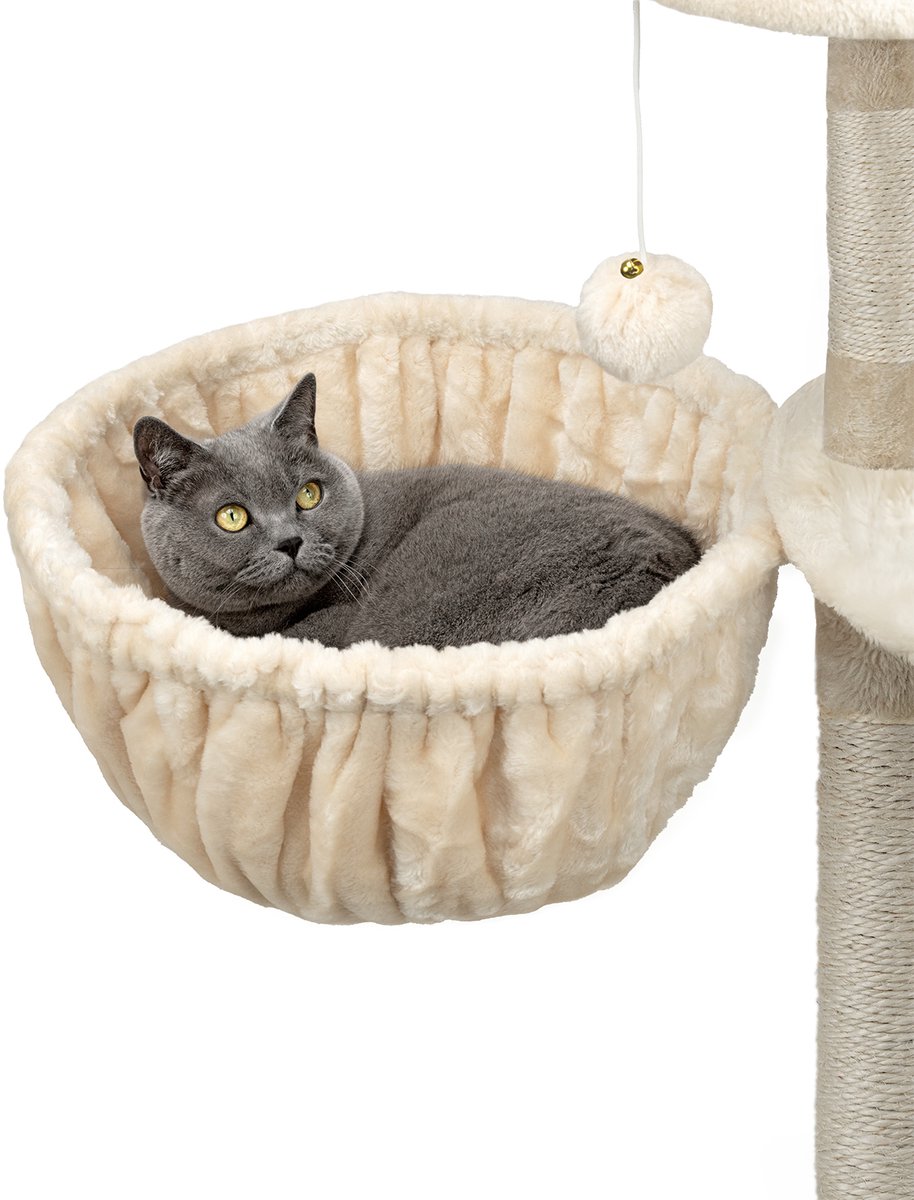 lionto Kattenmand voor krabpaal – Ø40 cm M8 bevestiging 25 cm, beige