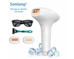 IPL Laser Ontharingsapparaat met IJskoeling – Pijnloze Permanente Haarverwijdering-Intense Pulsed Light Technologie, Geschikt voor Gezicht, Oksels, Benen en Bikini – Snel, Veilig en Inclusief Koelsysteem voor Gevoelige Huid – Compact, Ergonomisch