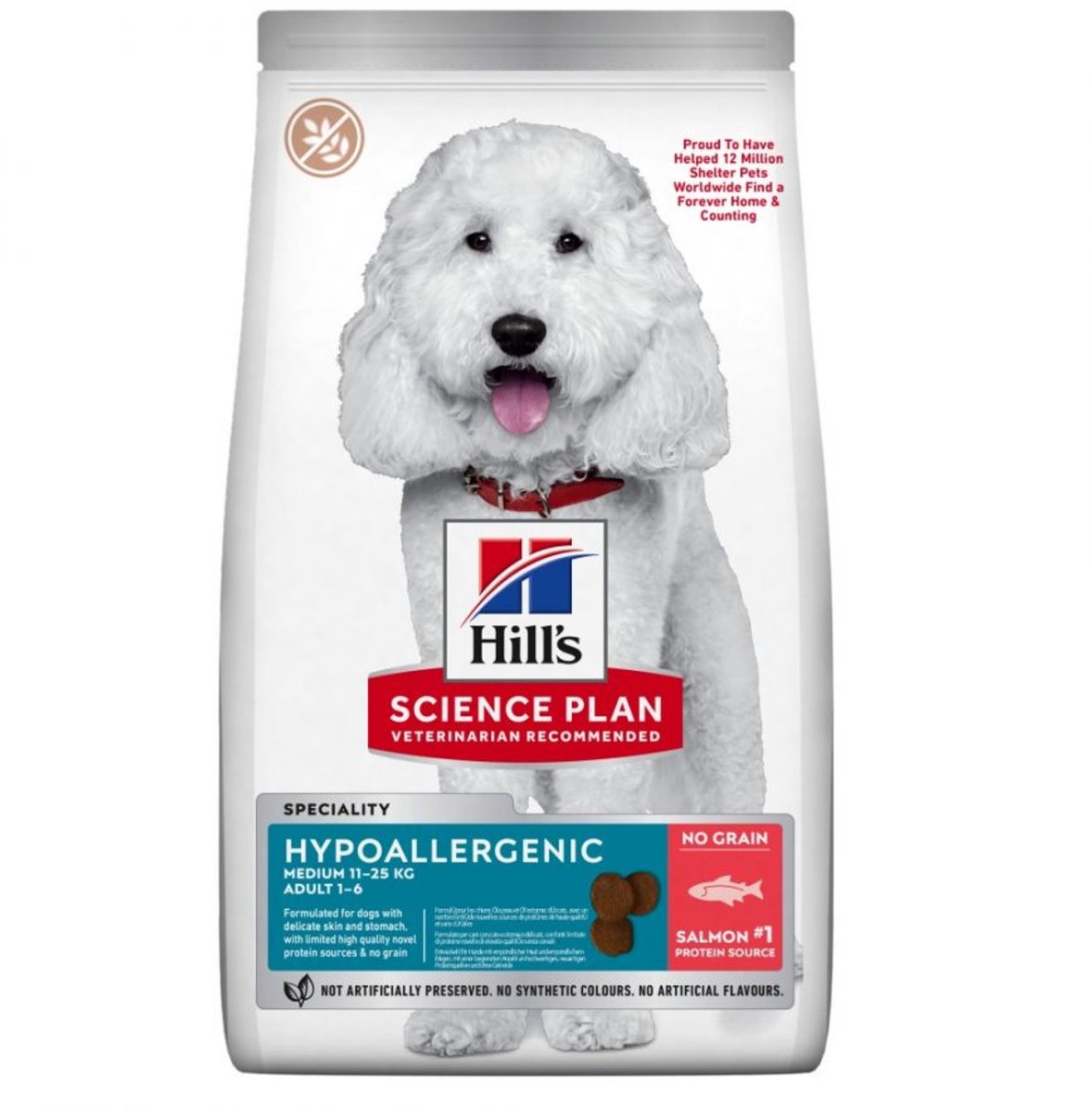 Hill's Hill's Canine Hypoallergenic Adult Medium Zalm 14kg