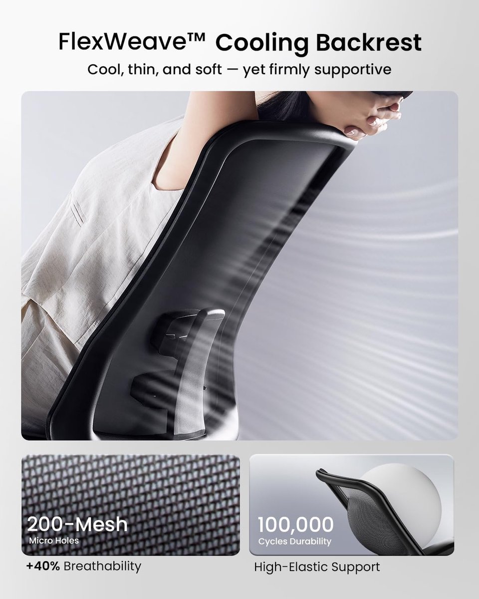 Remodius Flexer Pro Ergonomische Bureaustoel met Verstelbare Lendensteun - afbeelding 3