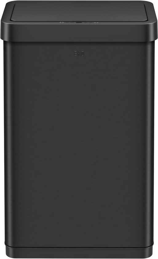EKO - Mirage X Sensor Bin 80 liter - Stainless steel - Mat zwart - Prullenbak