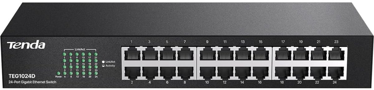 Gigabit Desktop Switch - Netwerk Hub - Netwerk Uitbreiding - 24 Poorten - 29x18x4 cm - Zwart