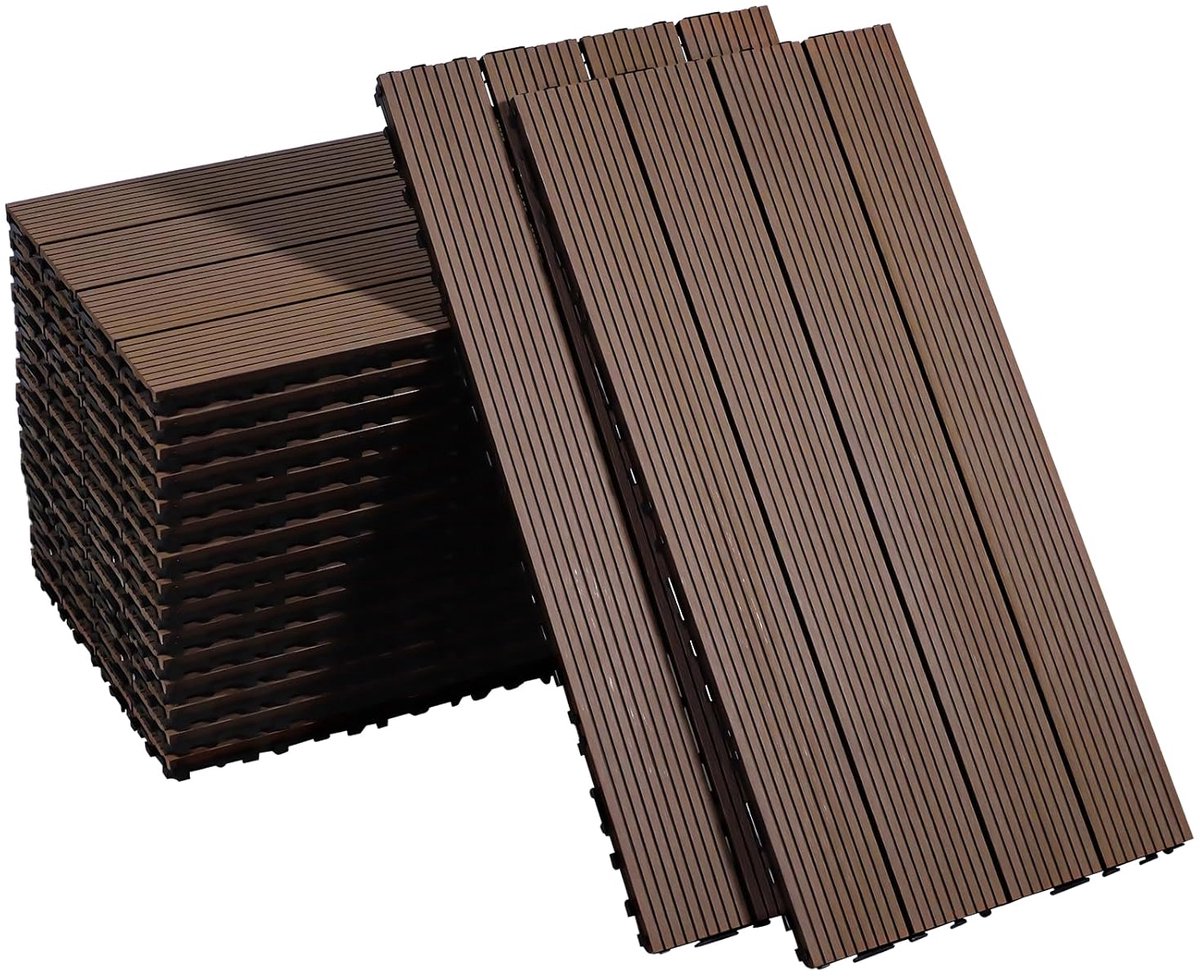 Terrasvloer Tegels - Balkon Vloer - Buiten Leven - Waterdicht Antislip - 30x60 cm - Bruin