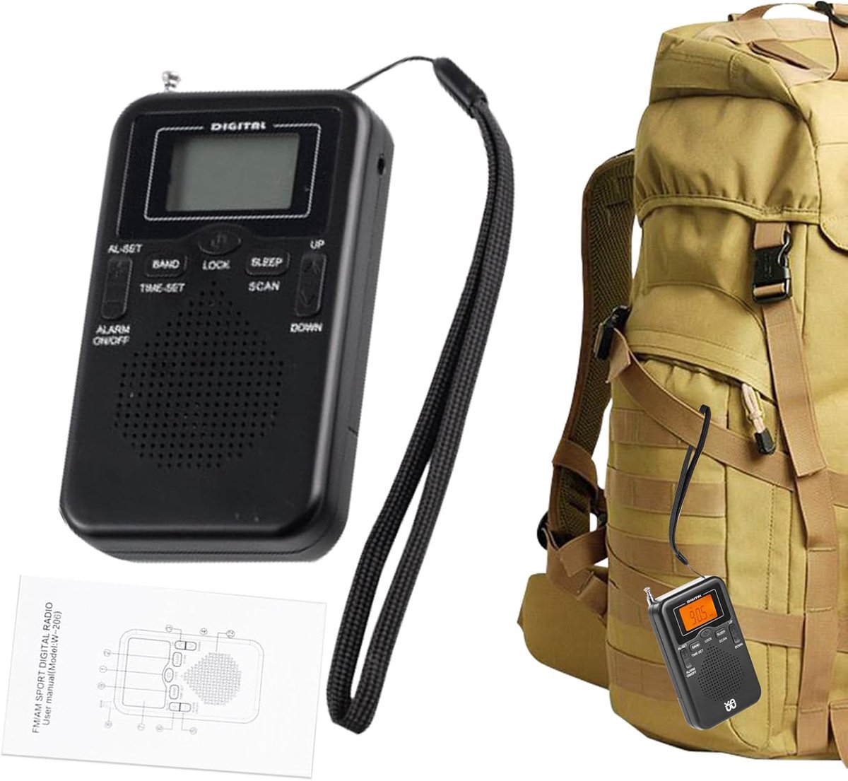 Draagbare Radio - AM FM Ontvanger - Muziek Luisteren - Telescopische Antenne - 125 x 58 mm - Zwart