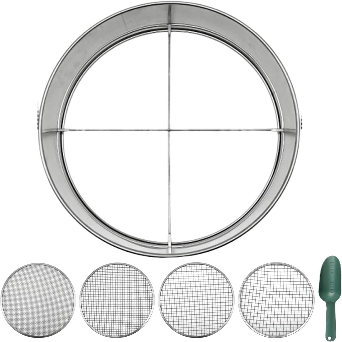 Grondzeef Tuin - Zeefbak Compost - Grond Sorteren - Roestvrij Staal - 30x30cm