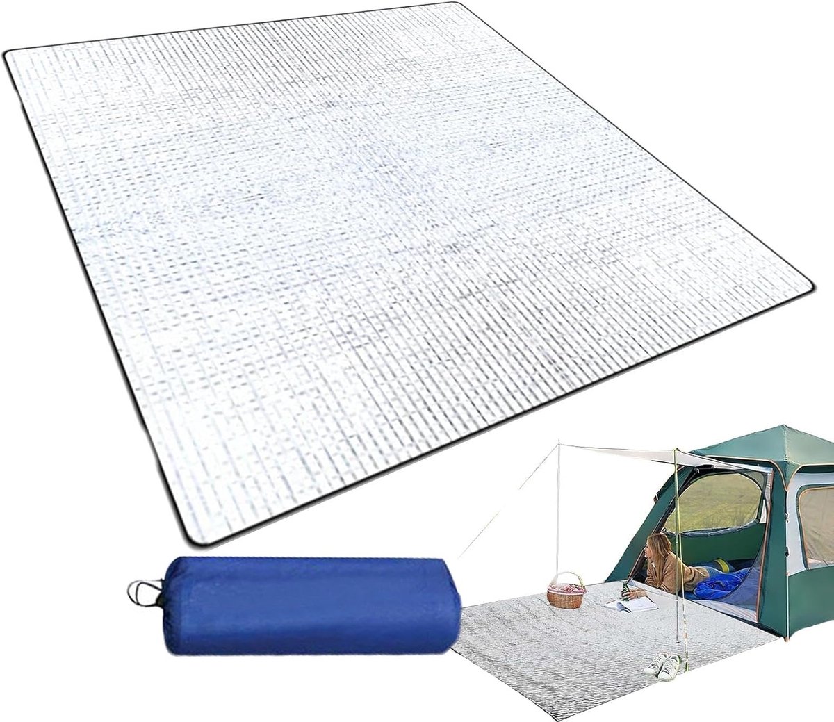 Aluminiumfolie Camping Mat 200x200CM - Waterdichte en Isolerende Slaapmat voor Buiten