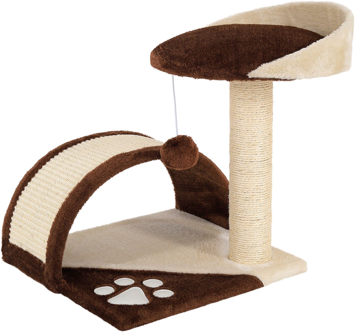 dibea Krabpaal klimboom kattenkrabpaal hoogte 43 cm bruin/beige
