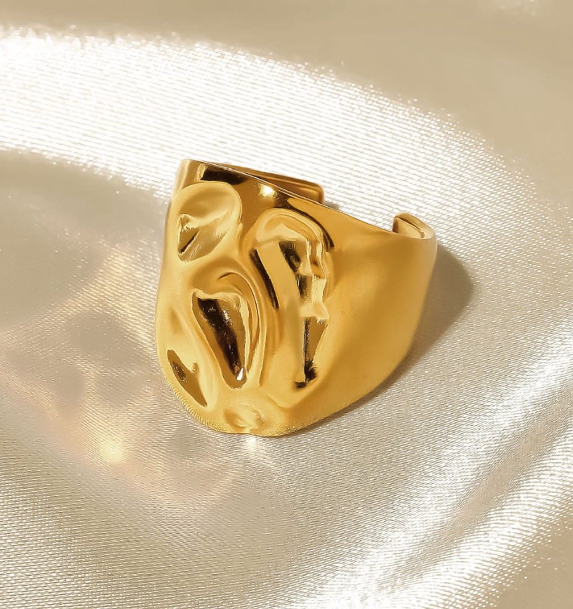 Verstelbare Statement Ring Bold & Gold