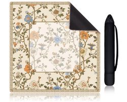 Kristalpluche Mahjong Tafelmat 80×80cm Met Opbergtas Op te Rollen, Diatomeeën Onderlaag, Geluidsdemp