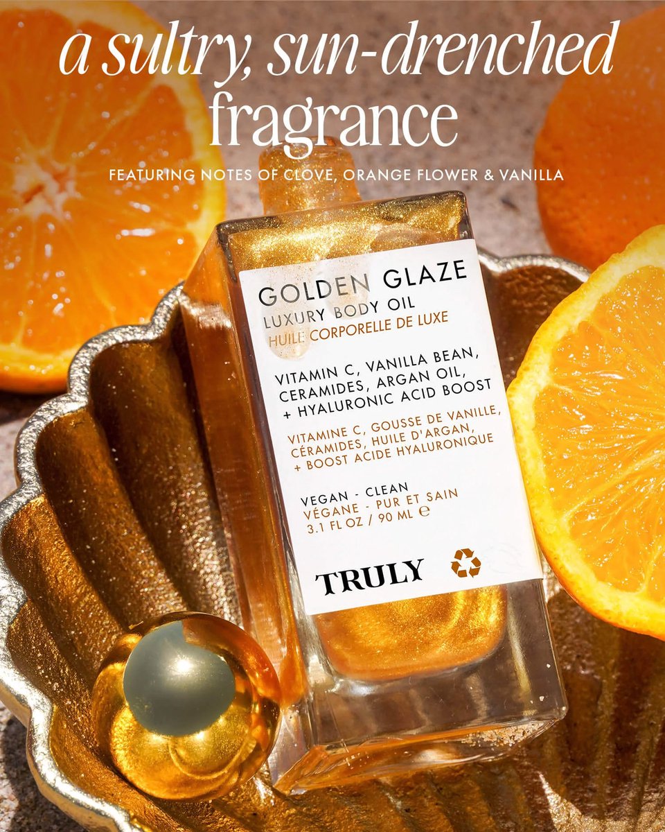 Truly Beauty – Golden Glaze Luxury Body Oil – Brightening Body Shimmer Oil – 90 ml