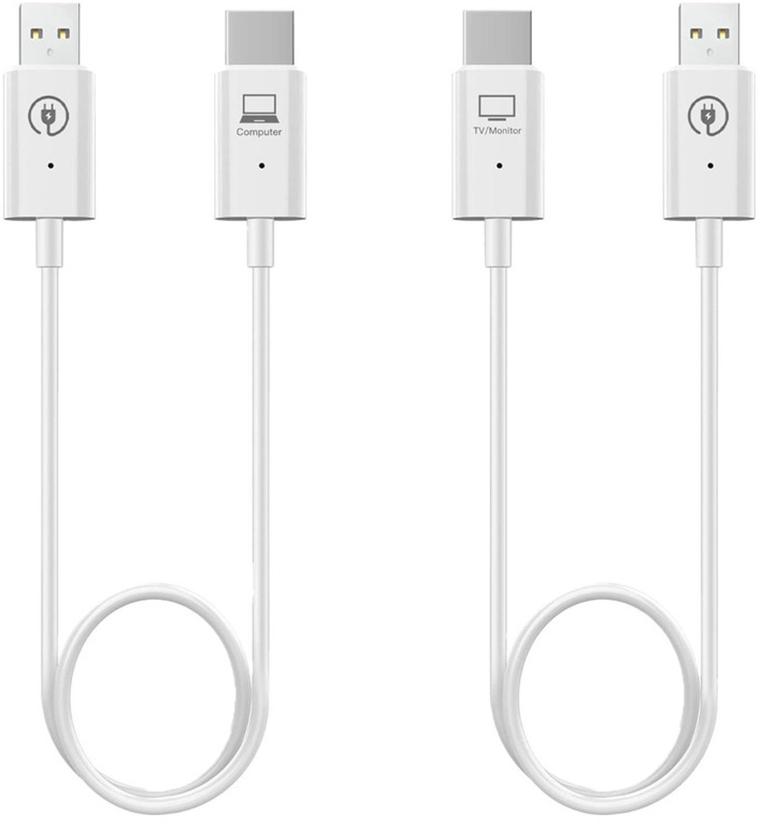 Draadloze HDMI Zender en Ontvanger - 1080P - 50 meter bereik - 5GHz - voor PC, Camera en Projector - wit