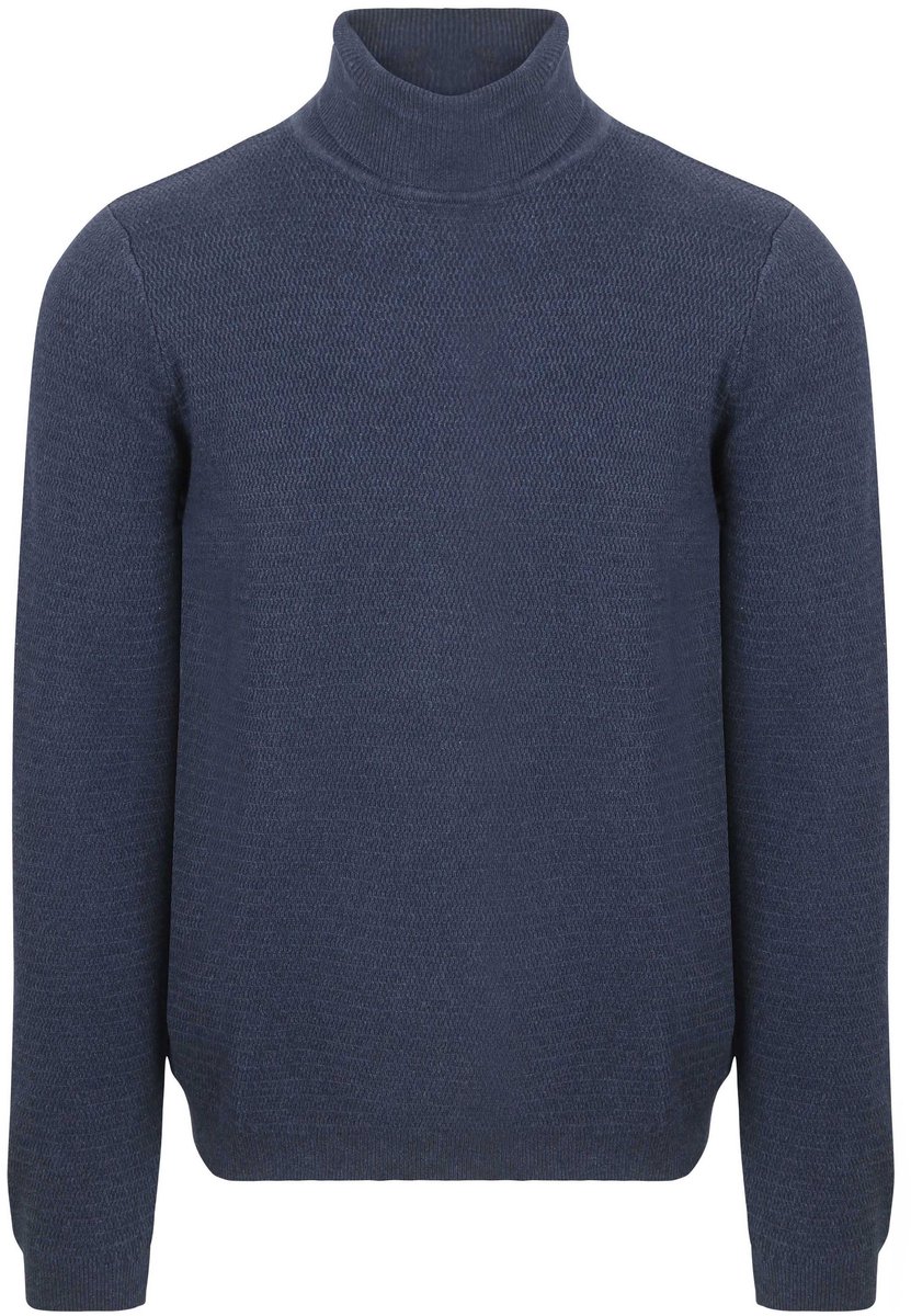 Suitable Coltrui Structure Melange Donkerblauw (navy) - Maat S - Heren - Pullover