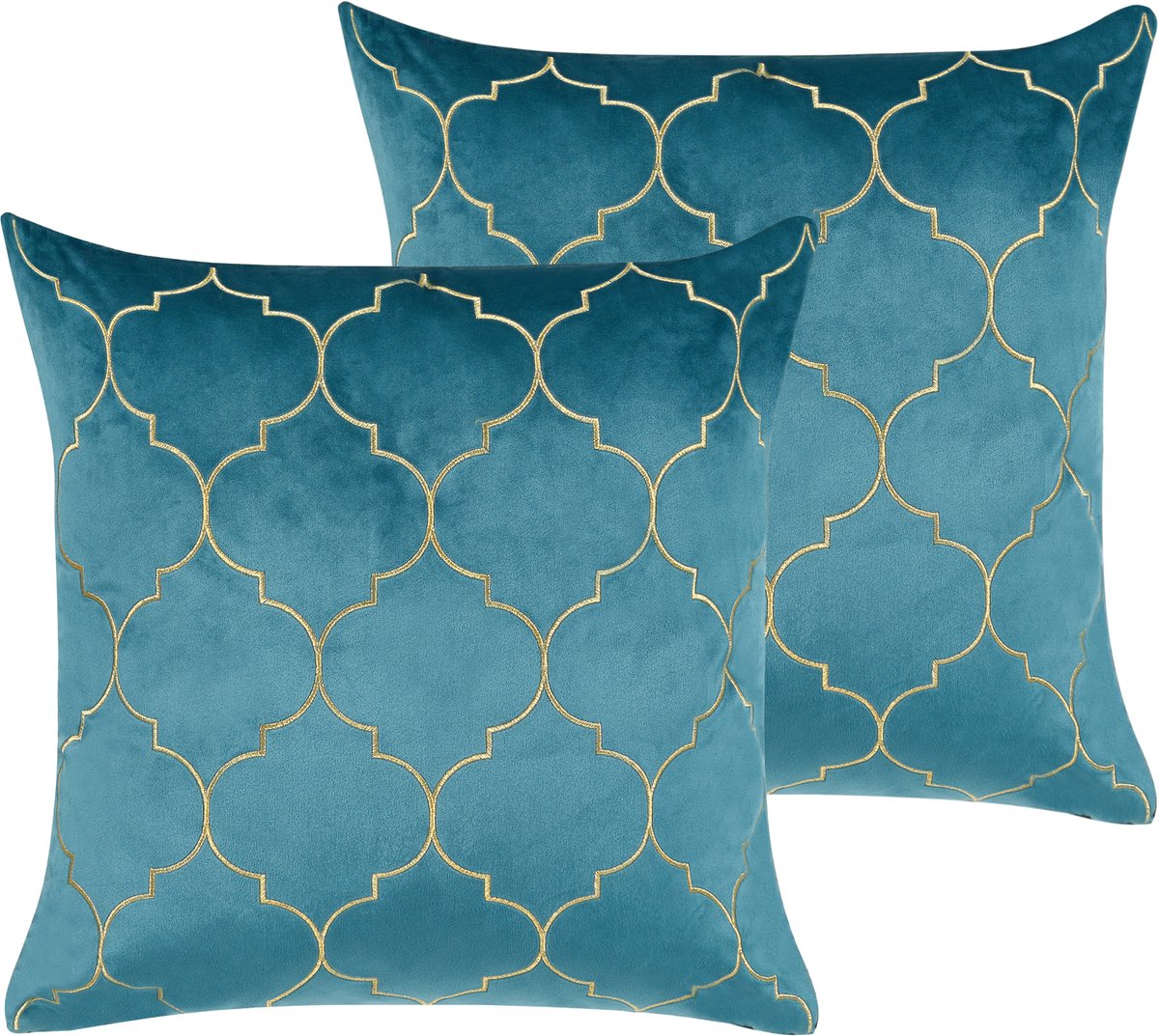 Beliani ALYSSUM - Sierkussen set van 2 - Blauw - 45 x 45 cm - Polyester