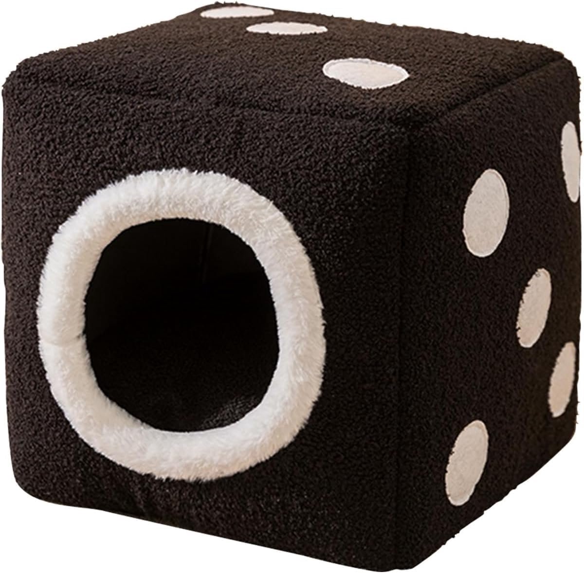 Huisdier Mand - Kattenbed Hondenkussen - Comfortabel Slapen - Zacht Pluche Materiaal - Maat S - Zwart
