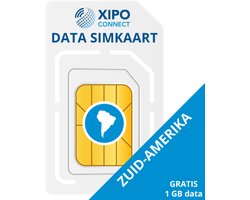 XIPO CONNECT - Data Simkaart Zuid-Amerika + 1GB Data
