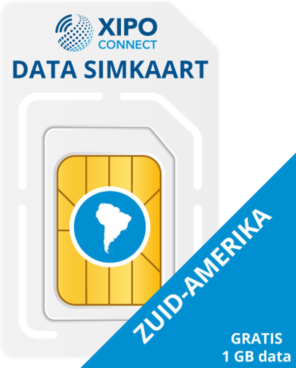 XIPO CONNECT - Data Simkaart Zuid-Amerika + 1GB Data